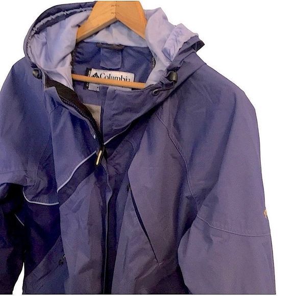 Columbia Purple Titanium OmniTech Waterproof  WindProof Hooded Jacket  SZ L  EUC - Picture 2 of 12